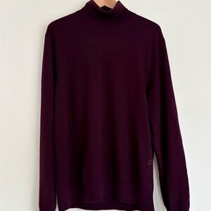 Club Monaco Merino Wool Dark plum Purple Turtleneck Sweater